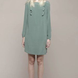 100% Silk Slip Dress with Ruffle Detail A.P.C.